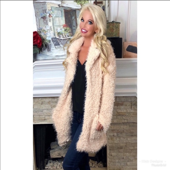 Jackets & Blazers - ❤️LAST 1! Blush Shaggy Faux Fur Coat!